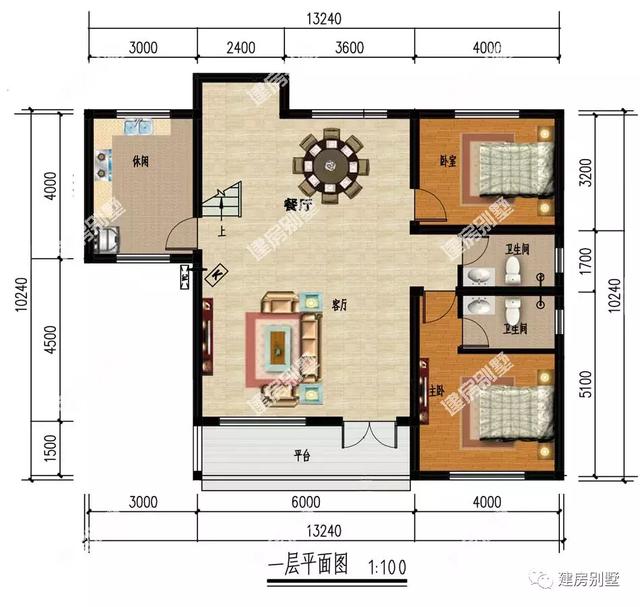 平屋顶设计的两层农村自建房，主体20万左右，施工很简单