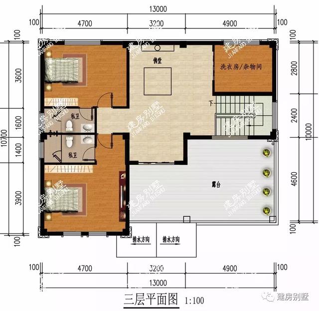 面宽13米的欧式农村别墅，配落地窗设计，好宅旺全家