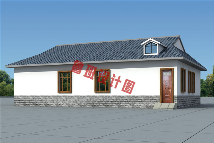 新式乡村一层砖混结构别墅房屋设计图片