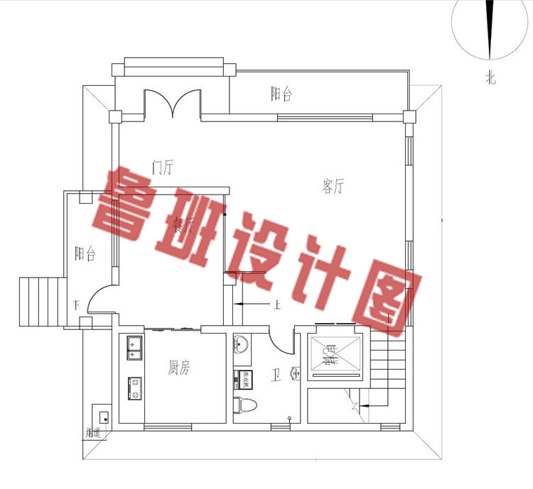 95平米带电梯自建四层别墅设计一层户型图