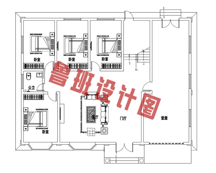 35万左右现代简欧带车库二层别墅设计一层户型图