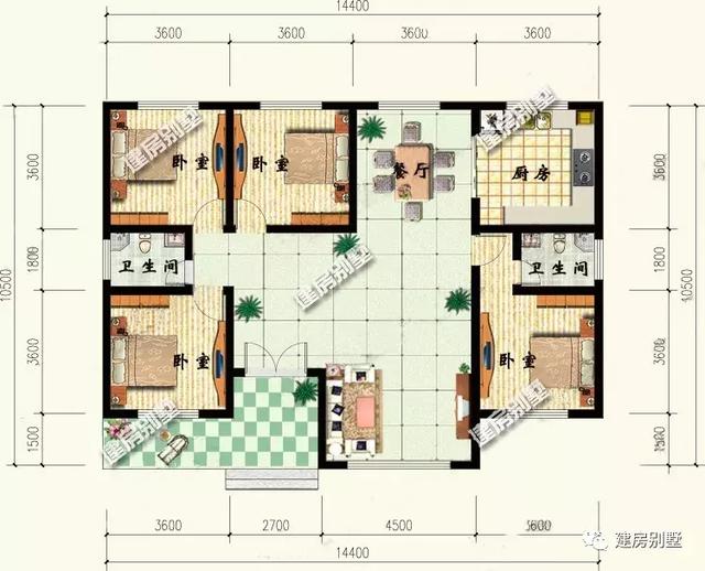 给爸妈建养老房，首选一层别墅户型，美观造价低很实用