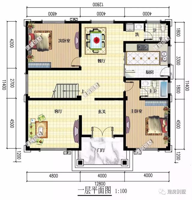 带堂屋设计的两栋自建房，都很美观气派，预算50万可建