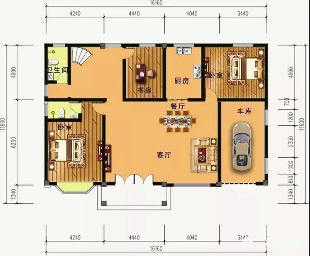 农村二层别墅设计图，高端大气上档次，功能间样样齐全，造价32万