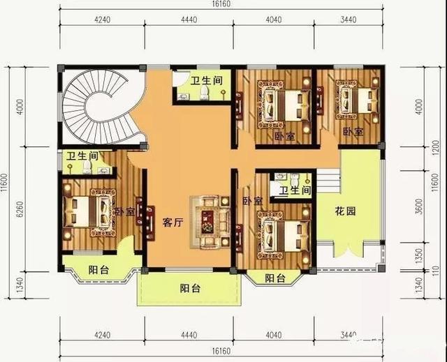 农村二层别墅设计图，高端大气上档次，功能间样样齐全，造价32万