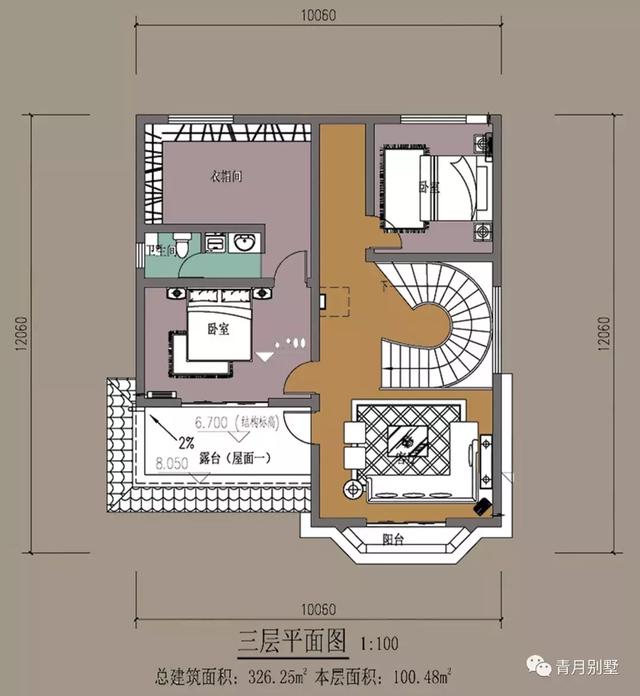 10×12米大气三层欧式小别墅，大露台挑空客厅旋转楼梯
