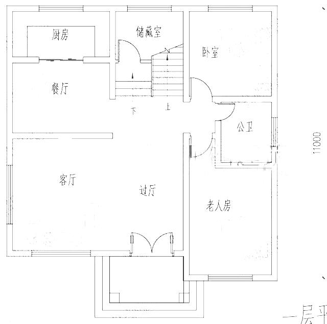 主体30万10.8x11米复式三层农村别墅施工图效果图