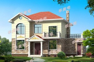 25万左右农村自建二层小别墅效果图，设计方便。