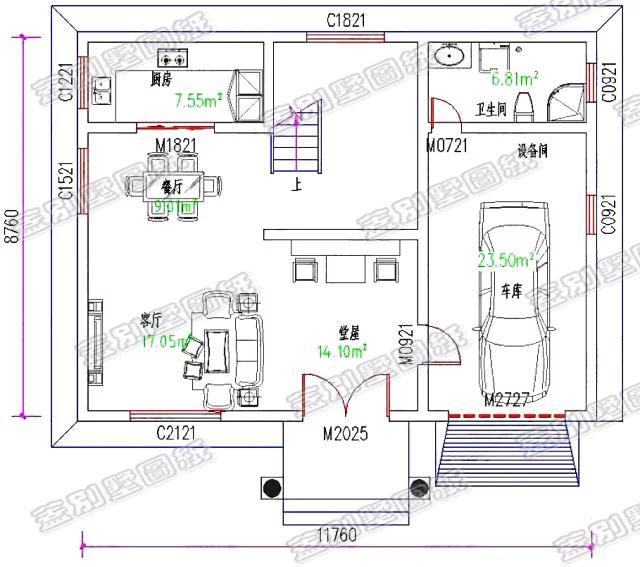 带堂屋12×9米造价20万二层别墅全套设计图纸