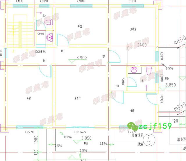 进深12米三层带露台田园风格自建别墅全套设计图纸