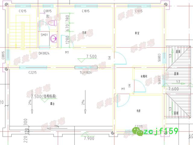 进深12米三层带露台田园风格自建别墅全套设计图纸