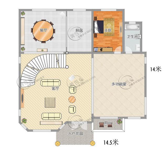 新农村占地200平米自建房别墅6室3厅,附全套户型图cad施工图纸!