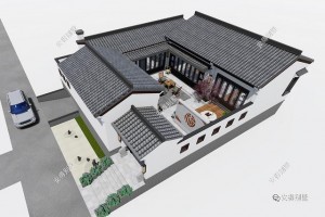 占地17x15农村一层中式别墅设计图纸，典雅大方！