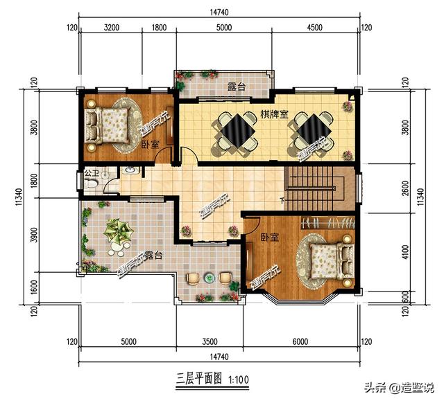 11x12三层豪华欧式别墅，华丽丽豪宅既视感