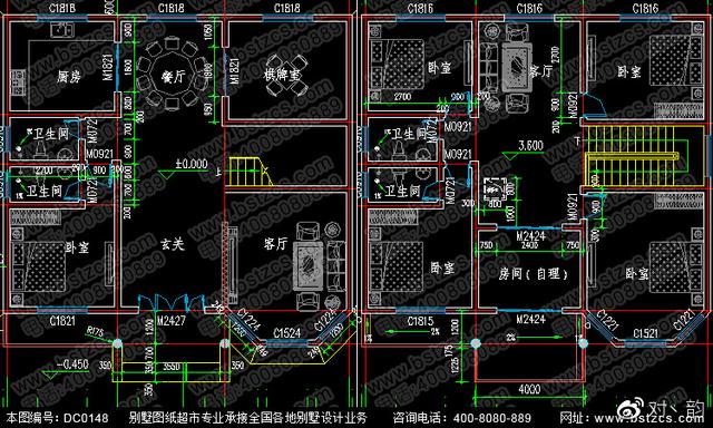 新农村二层别墅设计效果图及施工图