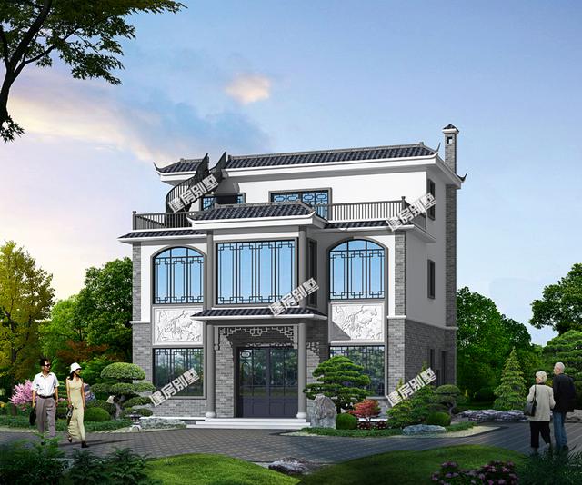 3栋中式三层别墅，集古建筑的美与现代建房的尚于一体