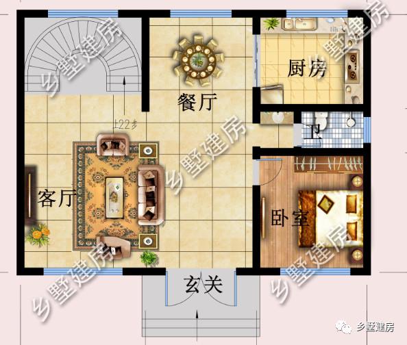 22万农村自建别墅，挑空客厅+超大阳台，自建房的不二选择