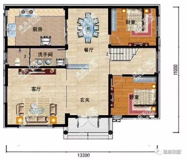 两栋进深11米的自建房别墅，造价25万上下，外观公认很美