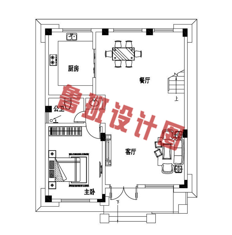 造价25万左右三层别墅设计一层户型图