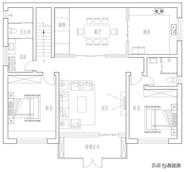 紧贴邻居采光好！北京农村65万现代别墅，时尚玻璃玄关美哭又实用