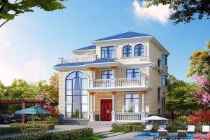 三层自建别墅设计效果图，家家户户都能住上的漂亮户型！