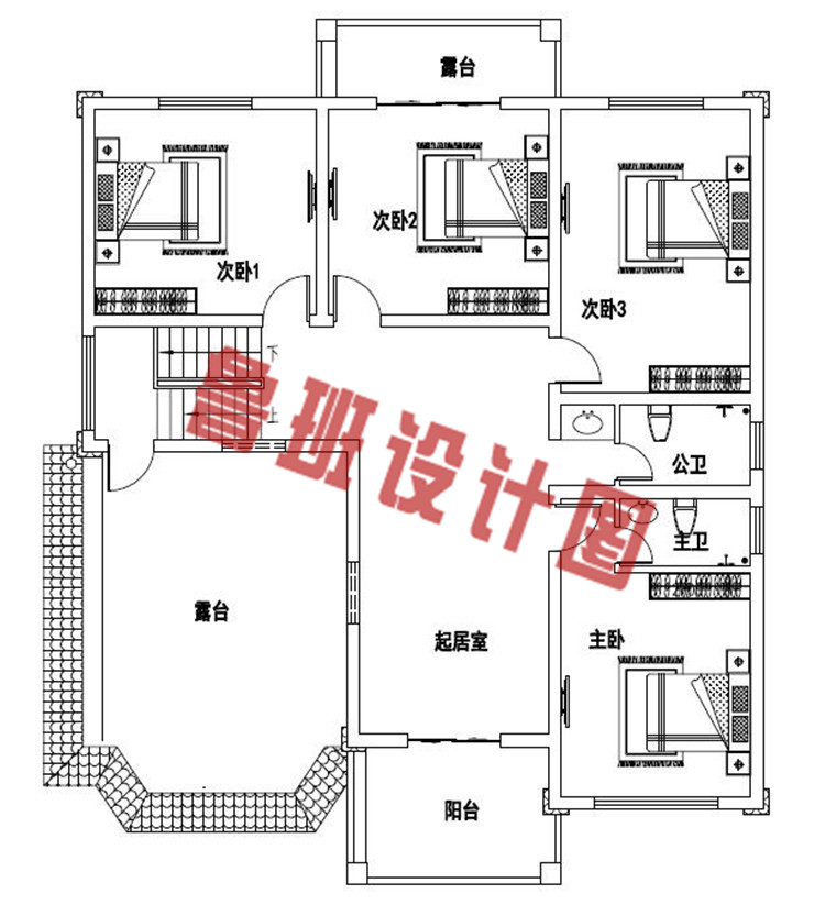 乡村带车库设计二层别墅设计二层户型图