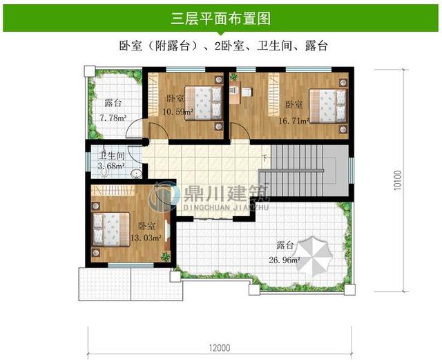 8款开间12米带挑空客厅农村别墅，布局超赞，适合农村的好户型！