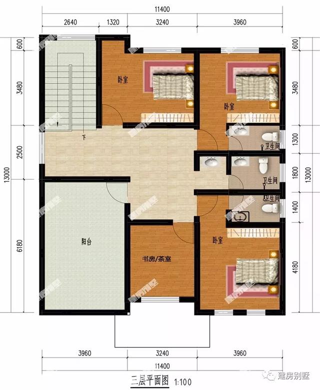 宽度11.4米的2栋自建房，第一栋新中式风格，第二栋简欧别墅