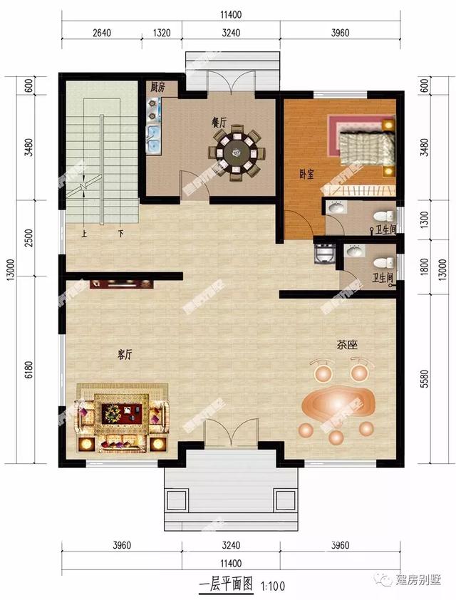 宽度11.4米的2栋自建房，第一栋新中式风格，第二栋简欧别墅