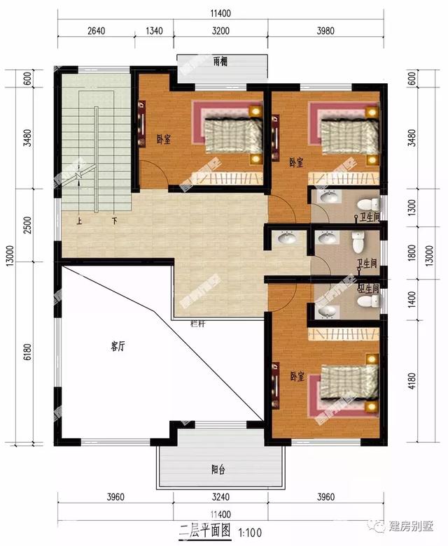 宽度11.4米的2栋自建房，第一栋新中式风格，第二栋简欧别墅