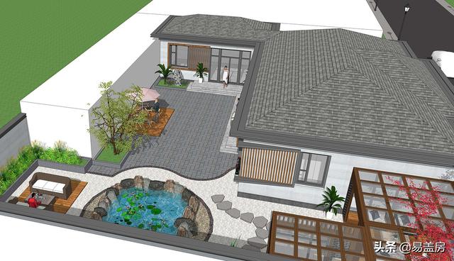 庭院阳光房，安徽农村40万建一层别墅，种菜品景田园风小院住得爽