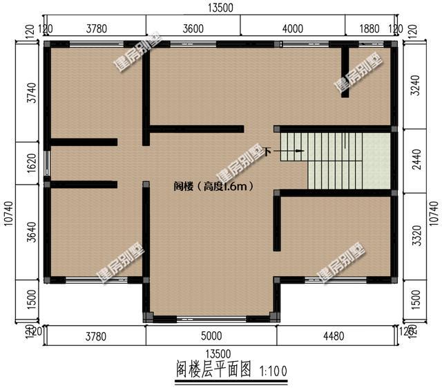 低造价的13.5米面宽别墅户型，简单外观，大方实用的好房子！