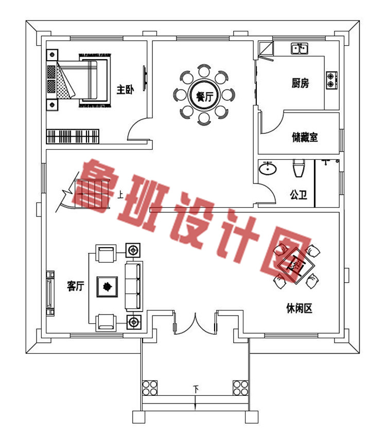 35万140平复式三层小楼设计一层户型图