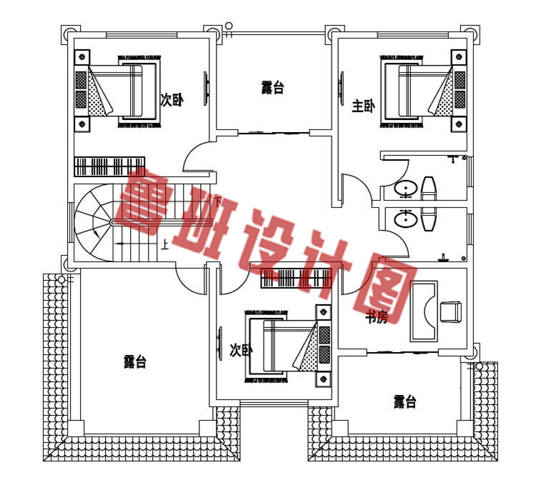 35万140平复式三层小楼设计三层户型图