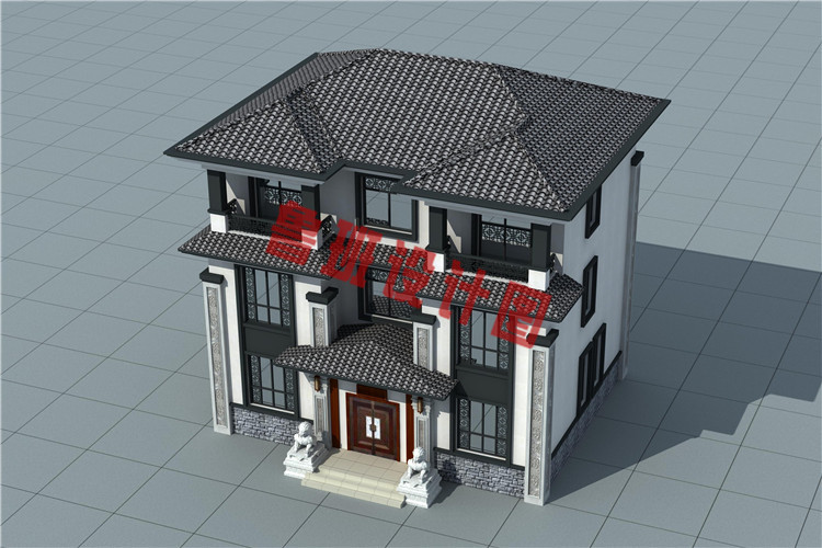 中式三层别墅小楼设计图片