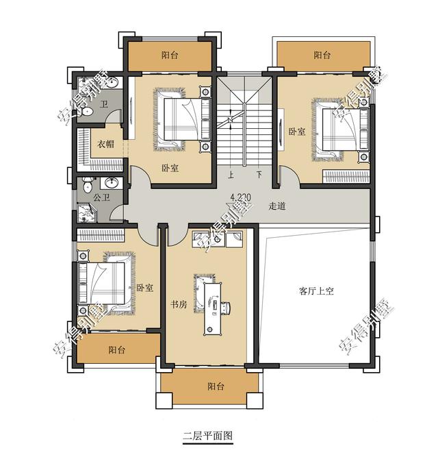 霸气十足的3层欧式别墅，8间卧室均有阳台，还有大车库、大露台！