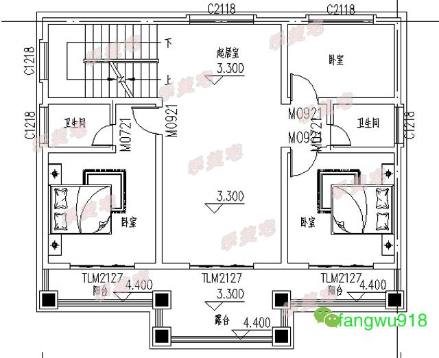 8.9x8.4米农村三层小别墅设计施工方案及外观图