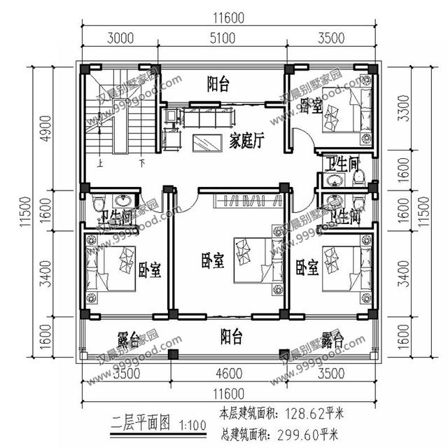 11.6X11.5米三层经典别墅，6室2厅带阳台采光好！分分钟享誉全村