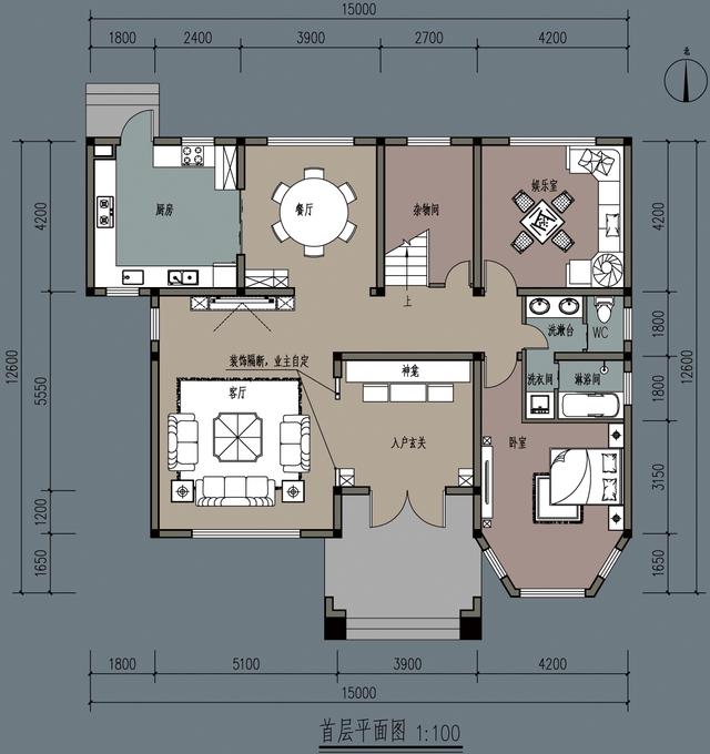 农村自建二层别墅，面宽15米，5室1厅带娱乐室，很气派，很舒适