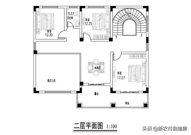 简单实用的农村三层别墅户型，主体造价不到30万，村里建房就选它