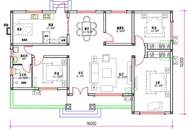 5款一层实用漂亮的农村小别墅设计图（建筑结构水电齐全）