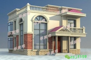 农村建小2层别墅设计图纸，色彩协调、精致。