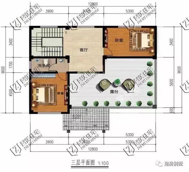 3栋开间12.8米的农村简欧别墅，建在老家百年后也不过时