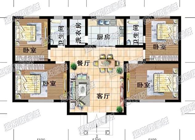 10万以内90平米农村一层小别墅施工图