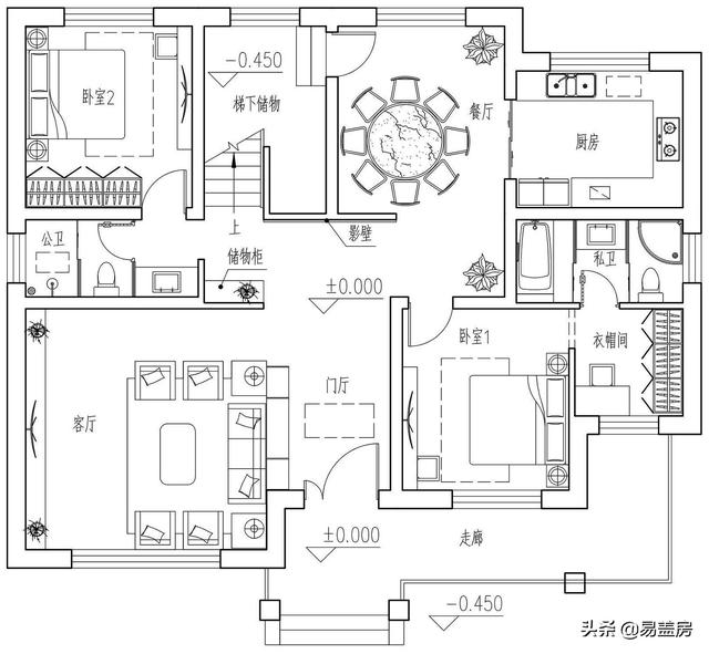 河北农村二层别墅错落有致，细节值得品味的240平欧式乡墅