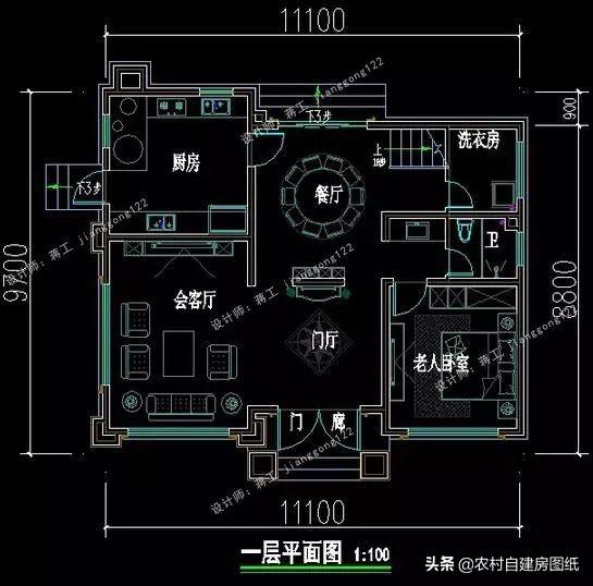 11×10米小户型农村别墅，三层30万7间卧室，百看不厌就是这款
