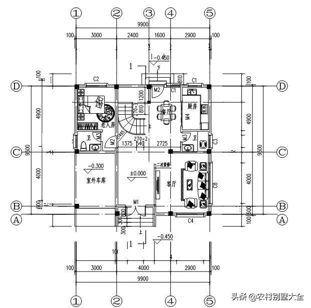 4套中式农村别墅，25万以内，第1套最受欢迎，最后一套最特别