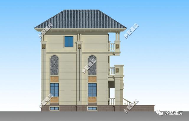 16×9三层欧式农村别墅，地下车库+大露台，主体造价约37万