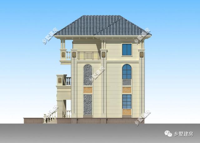 16×9三层欧式农村别墅，地下车库+大露台，主体造价约37万
