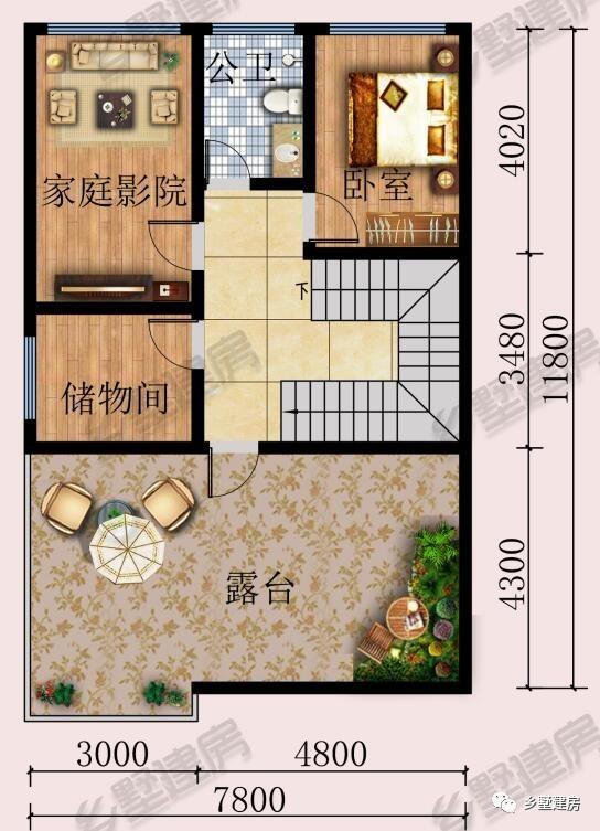 8X12农村四层小别墅，占地不足100平，却自带豪华即视感